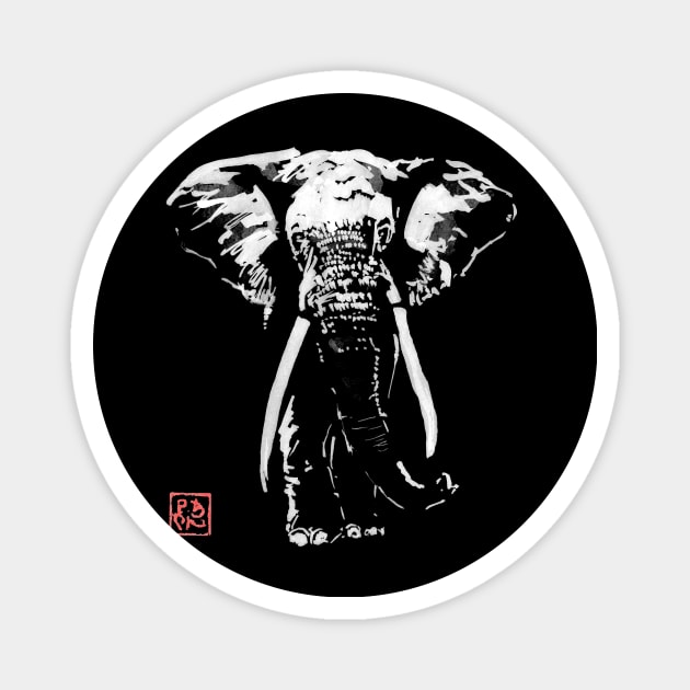 elephant in dark Magnet by pechane